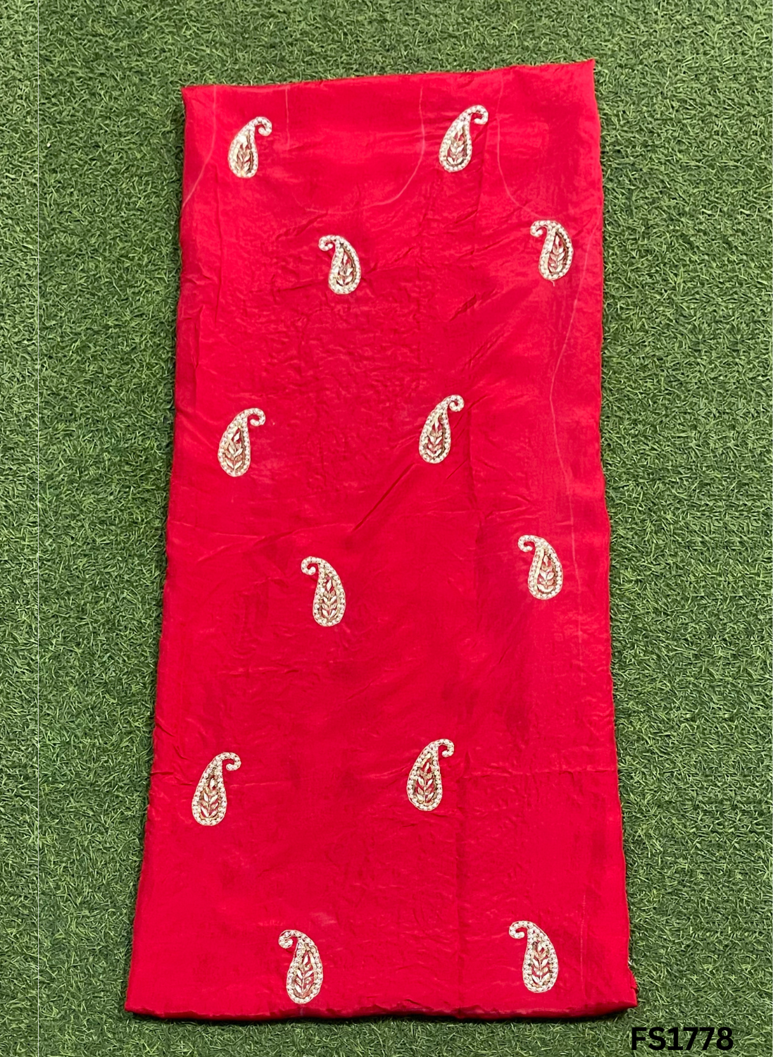 FS1778 | Red | Raw Silk Suit | Bridal Suit | Party Wear | Wedding | Jaggo | Festival