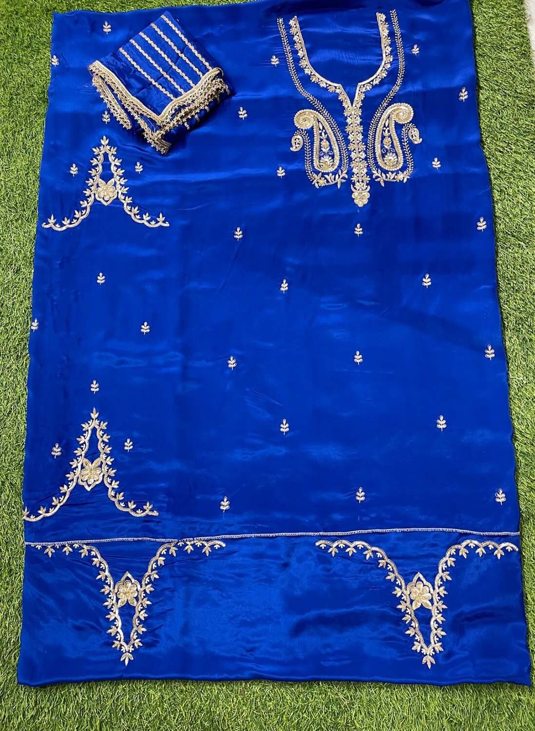 Royal Blue Crepe Suit | Party Wear | Wedding | Jaggo | Ring Ceremony | FestivalFS308