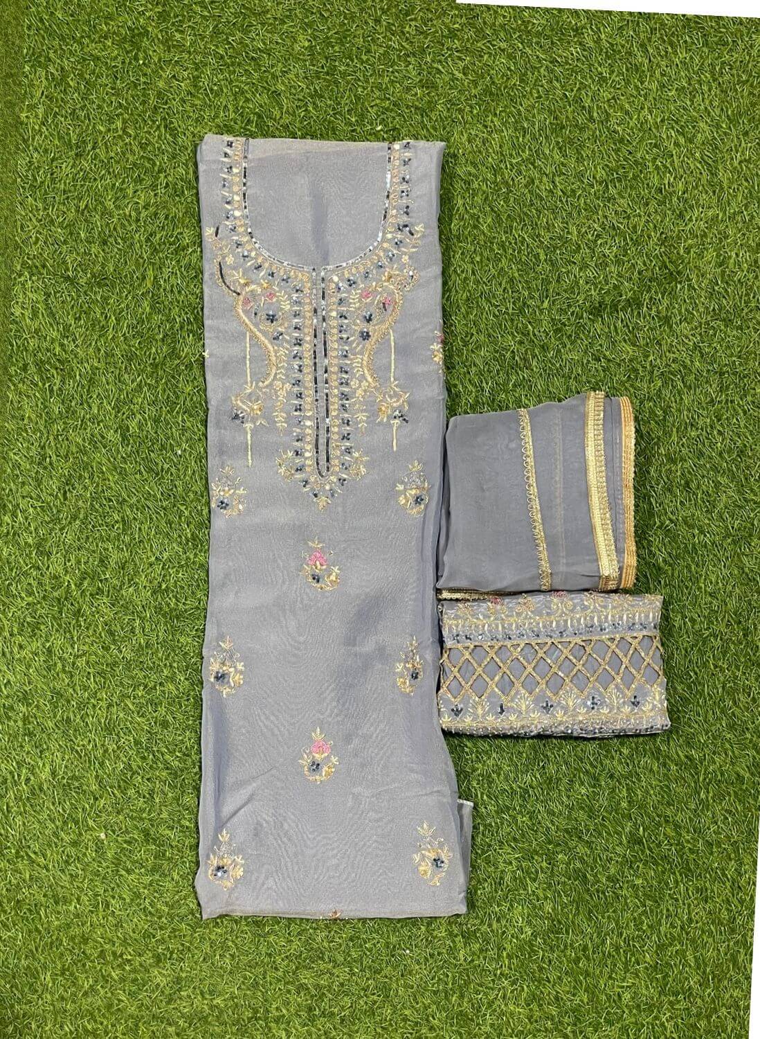 Shimmer sky blue Suit | Party Wear | Wedding | Jaggo | Ring Ceremony | Festival |