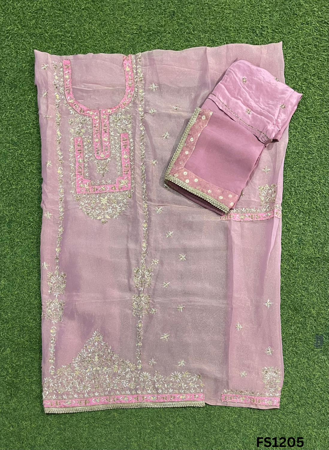 FS1205 | Baby-Pink | Shimmer Suit | Party Wear | Wedding | Jaggo | Ring Ceremony | Festival