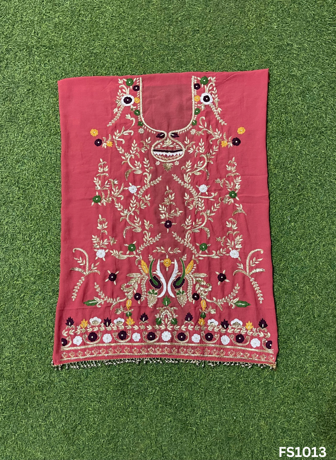 FS1013 | Gajari | Georgette | Party Wear | Wedding | Jaggo | Ring Ceremony | Festival | Hand-Work suit |