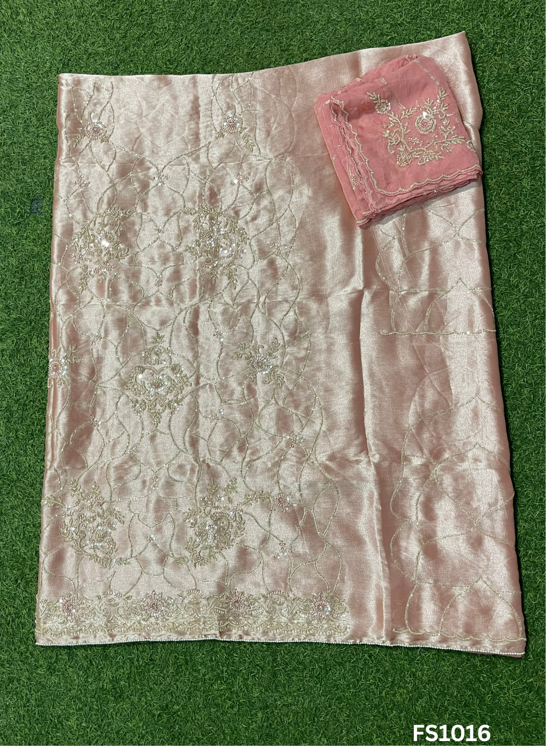FS1016 | Peach | Shimmer Suit | Party Wear | Wedding | Jaggo | Ring Ceremony | Festival