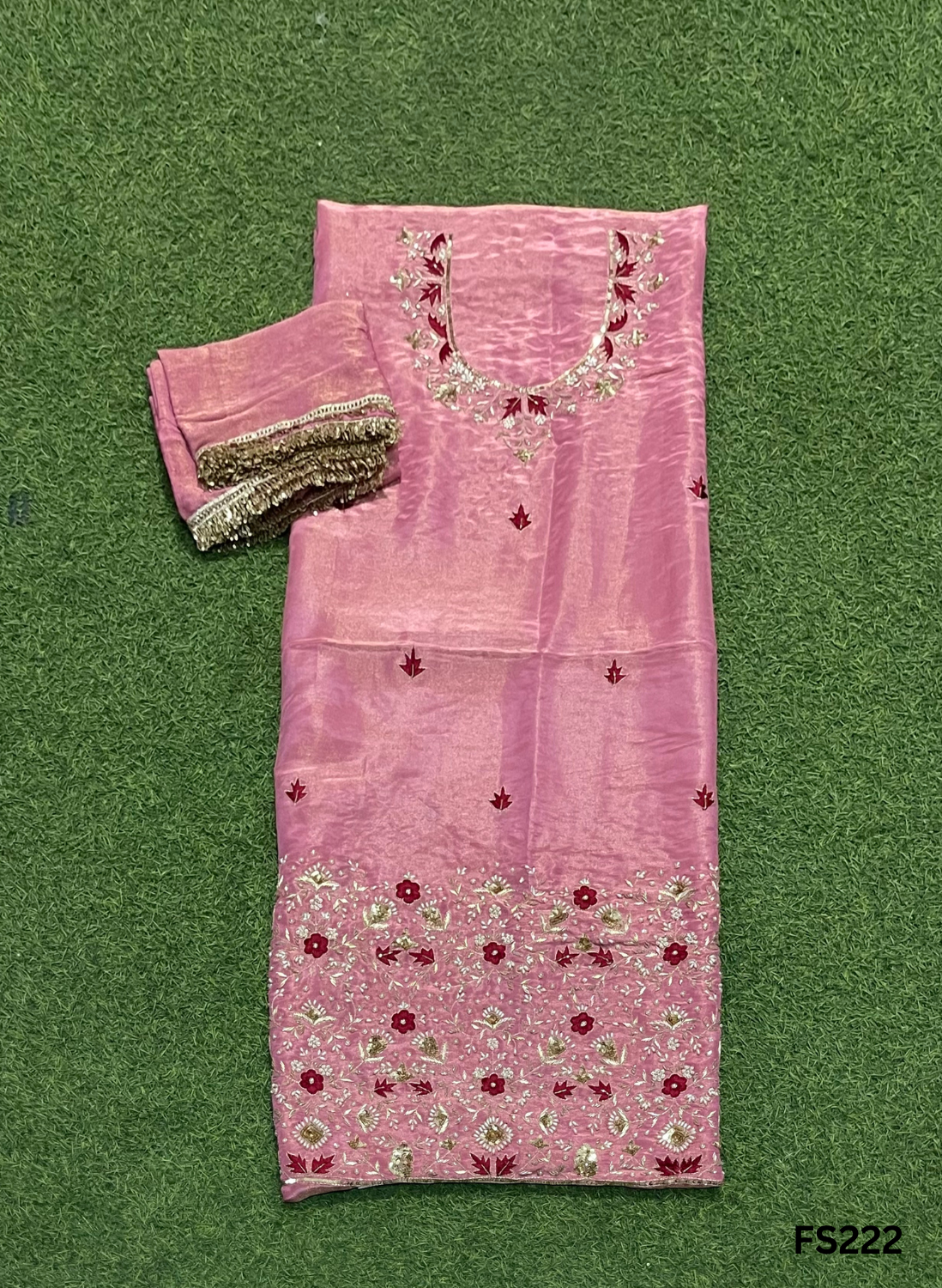 FS222 | Pink Shade | Shimmer Suit | Party Wear | Wedding | Jaggo | Ring Ceremony | Festival| F9HCAA