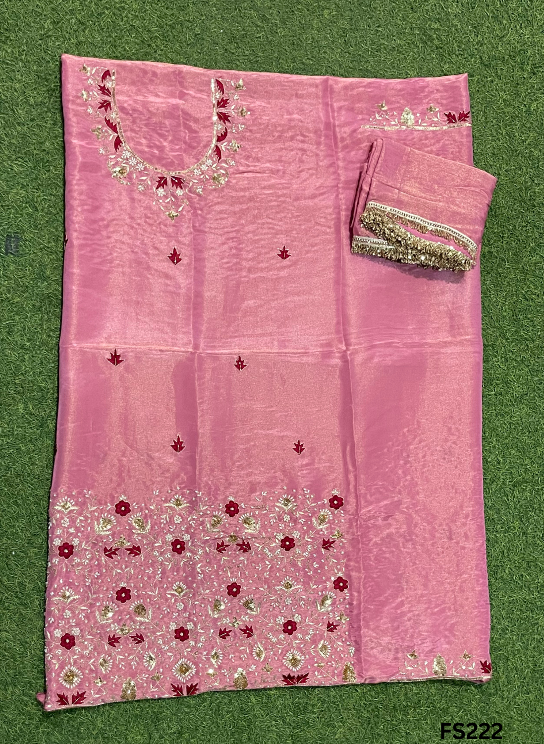 FS222 | Pink Shade | Shimmer Suit | Party Wear | Wedding | Jaggo | Ring Ceremony | Festival| F9HCAA