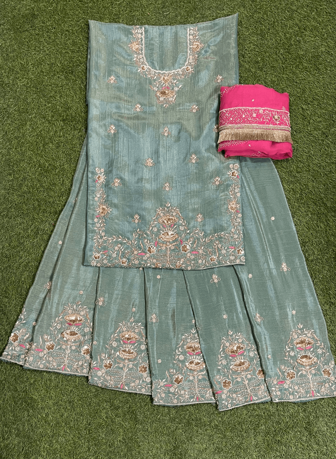 Kurti-Lehenga Shimmer | Party Wear | Wedding | Jaggo | Ring Ceremony | Festival | FS335