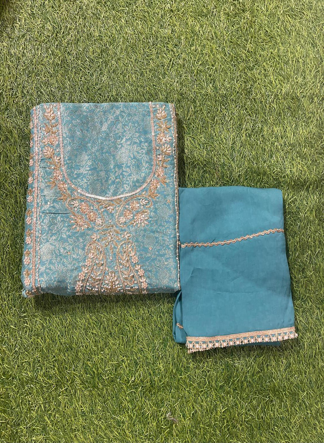 FS895| Navy Blue | Banarasi Silk Suit| Party Wear | Wedding | Jaggo | Ring Ceremony | Festival |