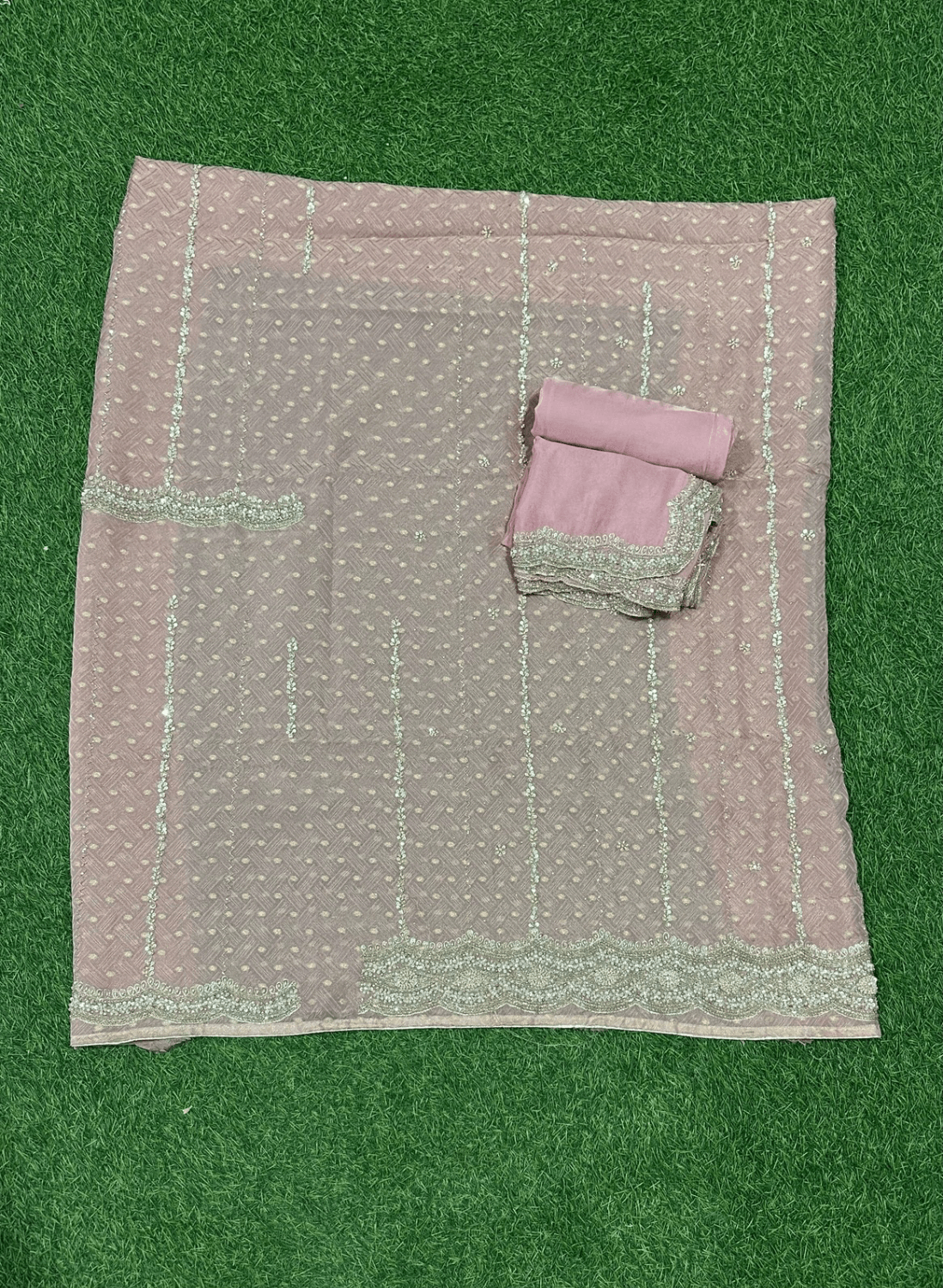 Self Shimmer baby pink Suit | Party Wear | Wedding | Jaggo | Ring Ceremony | Festival|