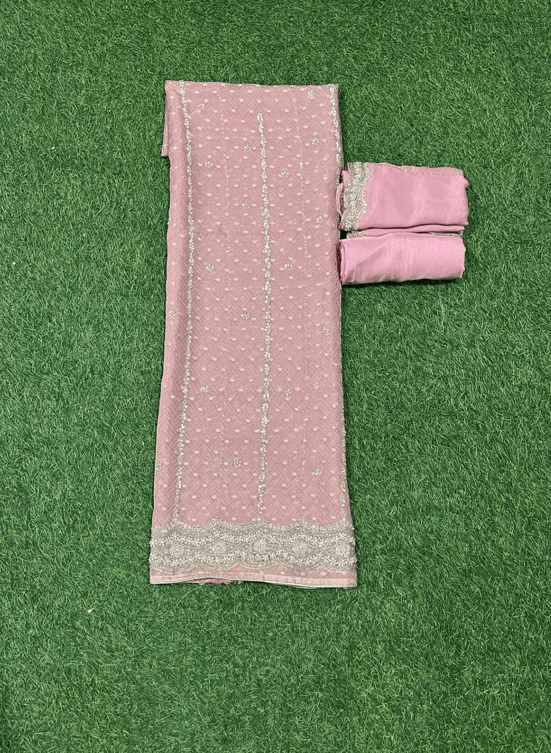 Self Shimmer baby pink Suit | Party Wear | Wedding | Jaggo | Ring Ceremony | Festival|