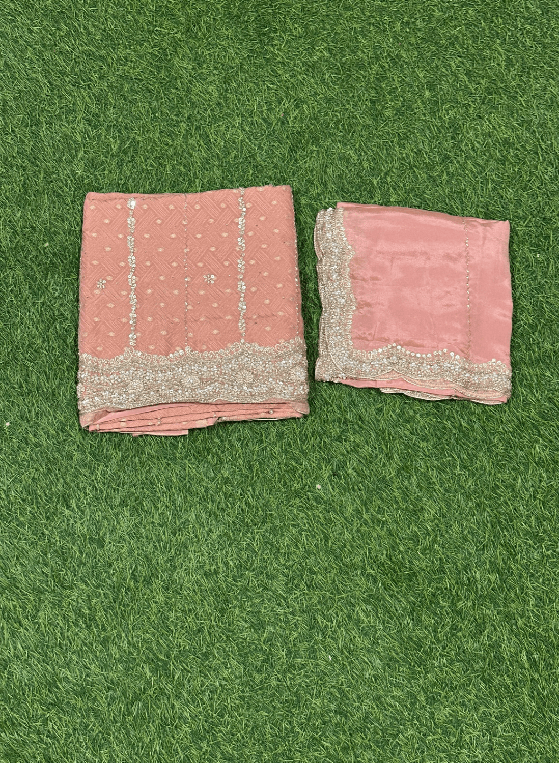 Self Shimmer baby pink Suit | Party Wear | Wedding | Jaggo | Ring Ceremony | Festival|