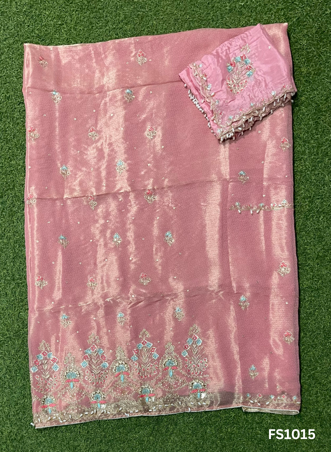 FS1015 | Baby-Pink | Self-Print | Shimmer Suit | Party Wear | Wedding | Jaggo | Ring Ceremony | Festival