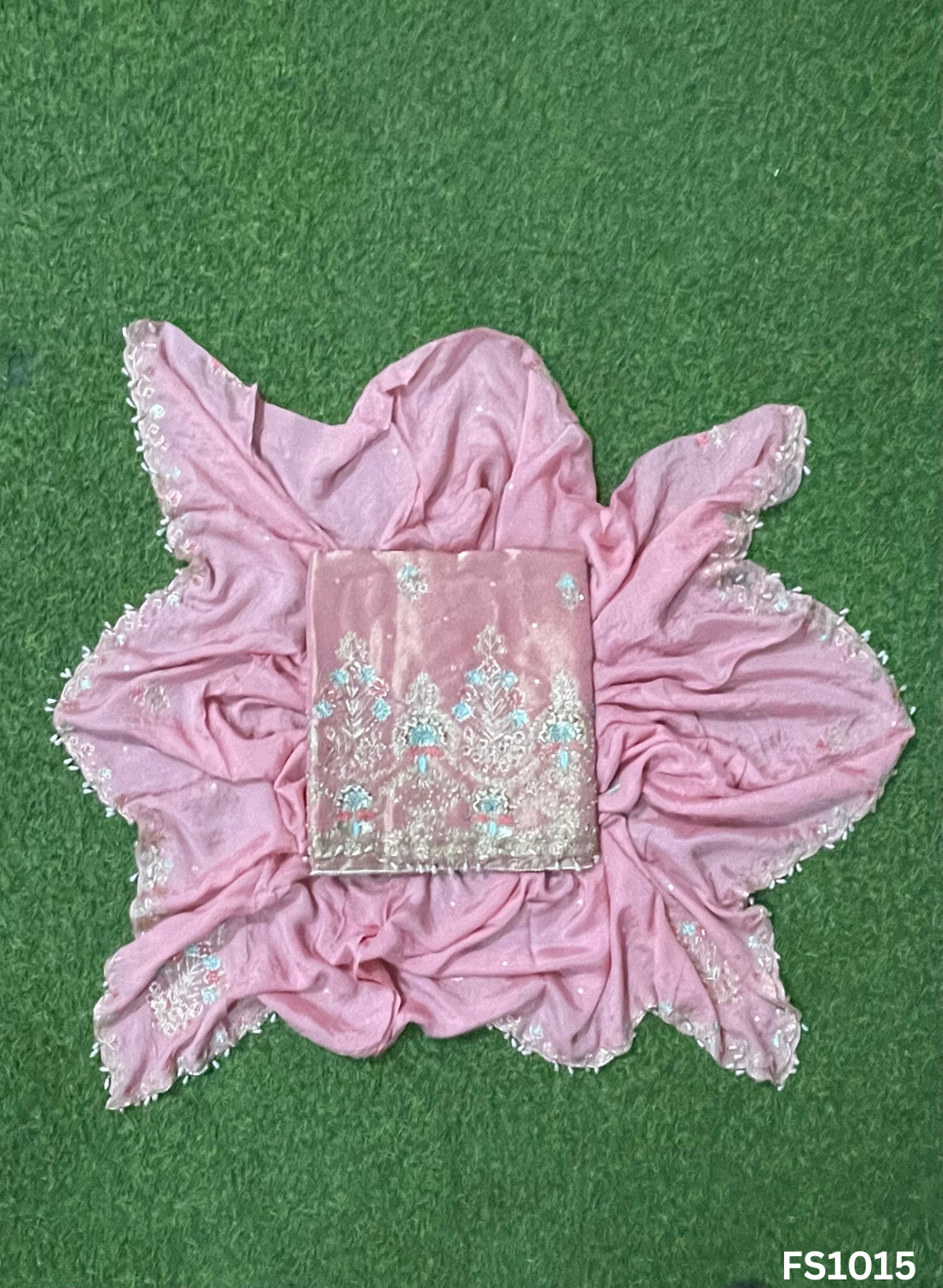 FS1015 | Baby-Pink | Self-Print | Shimmer Suit | Party Wear | Wedding | Jaggo | Ring Ceremony | Festival