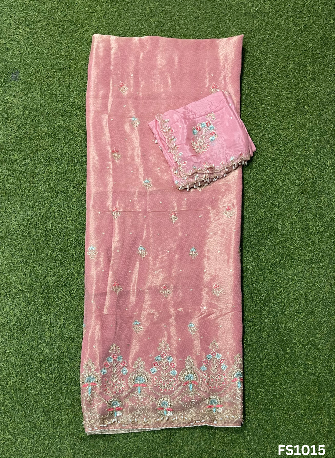 FS1015 | Baby-Pink | Self-Print | Shimmer Suit | Party Wear | Wedding | Jaggo | Ring Ceremony | Festival