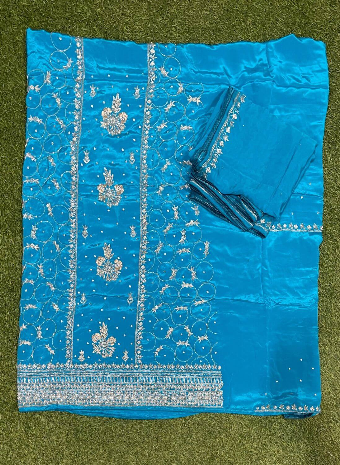 Sky blue Crepe | Crepe Suit | Wedding | Party Wear | Ring Ceremony | Festival Suit | Allover suit | FS402