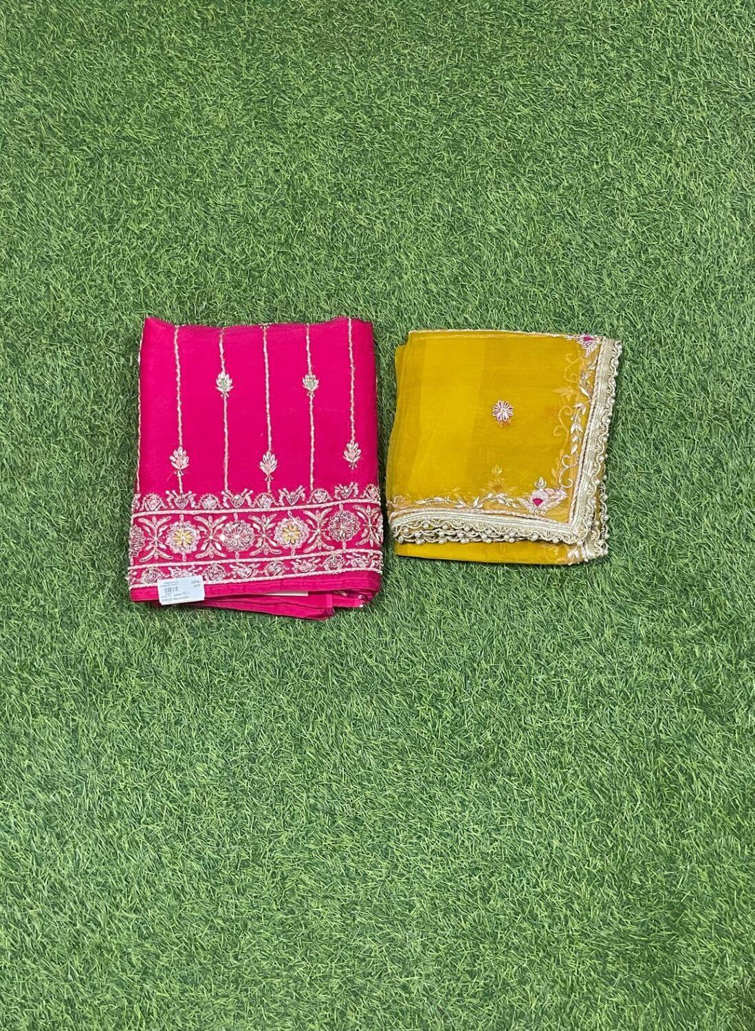 Sky blue and blue Organza Suit | Party Wear | Wedding | Jaggo | Ring Ceremony | Festival | FS376