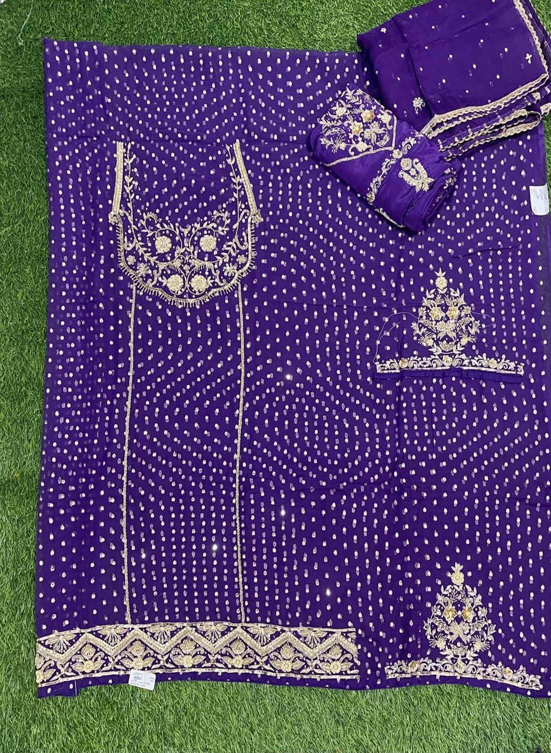 FS253 | Purple Organza Suit | Bridal | Party Wear | Wedding | Jaggo | Ring Ceremony | Festival | Celebrity | F9HFAA