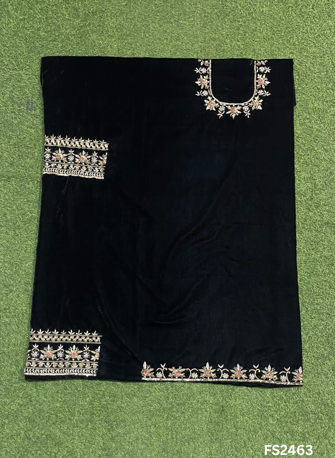 FS2463 | Black | Velvet suite | Pure velvet | Wedding | Party Wear | Jaggo | Ring Ceremony | Festival