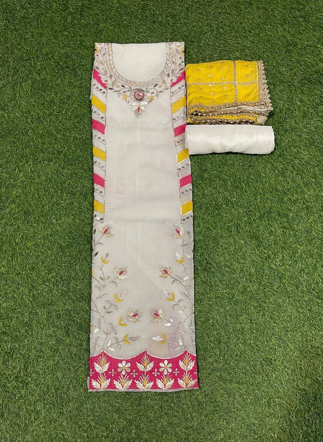 White Organza Suit | Wedding | Party Wear | Jaggo| Festival | Casual Wear |