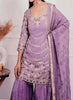 Purple | Organza | Party Wear | Wedding | Jaggo | Ring Ceremony | Festival | Celebrity |