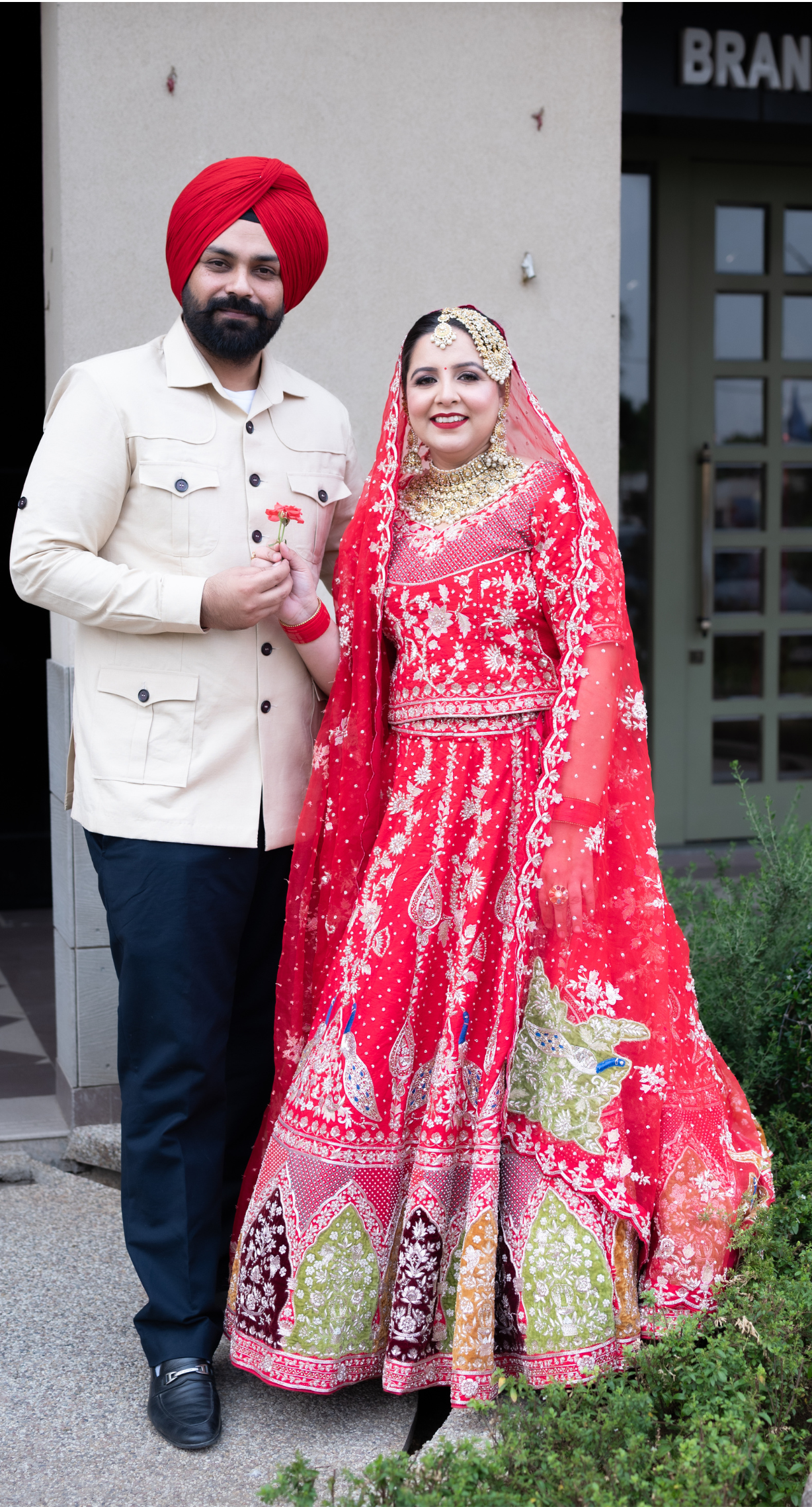 FL107 | Royal Red | Bridal Lehenga |  Raw Silk | Hand Embroidery |  Wedding Day | Designer Bridal Lehenga