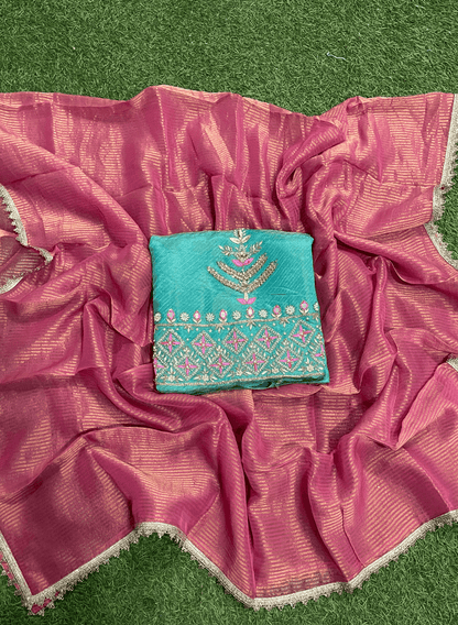 Sky-blue | Self Print Shimmer Suit | Wedding | Party Wear | Jaggo | Festival | Casual Wear| FS146