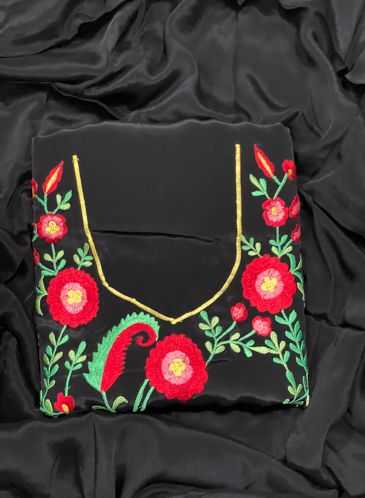 Black | Crepe Suit | Wedding | Party Wear | Ring Ceremony | Festival Suit | Allover suit | FS512