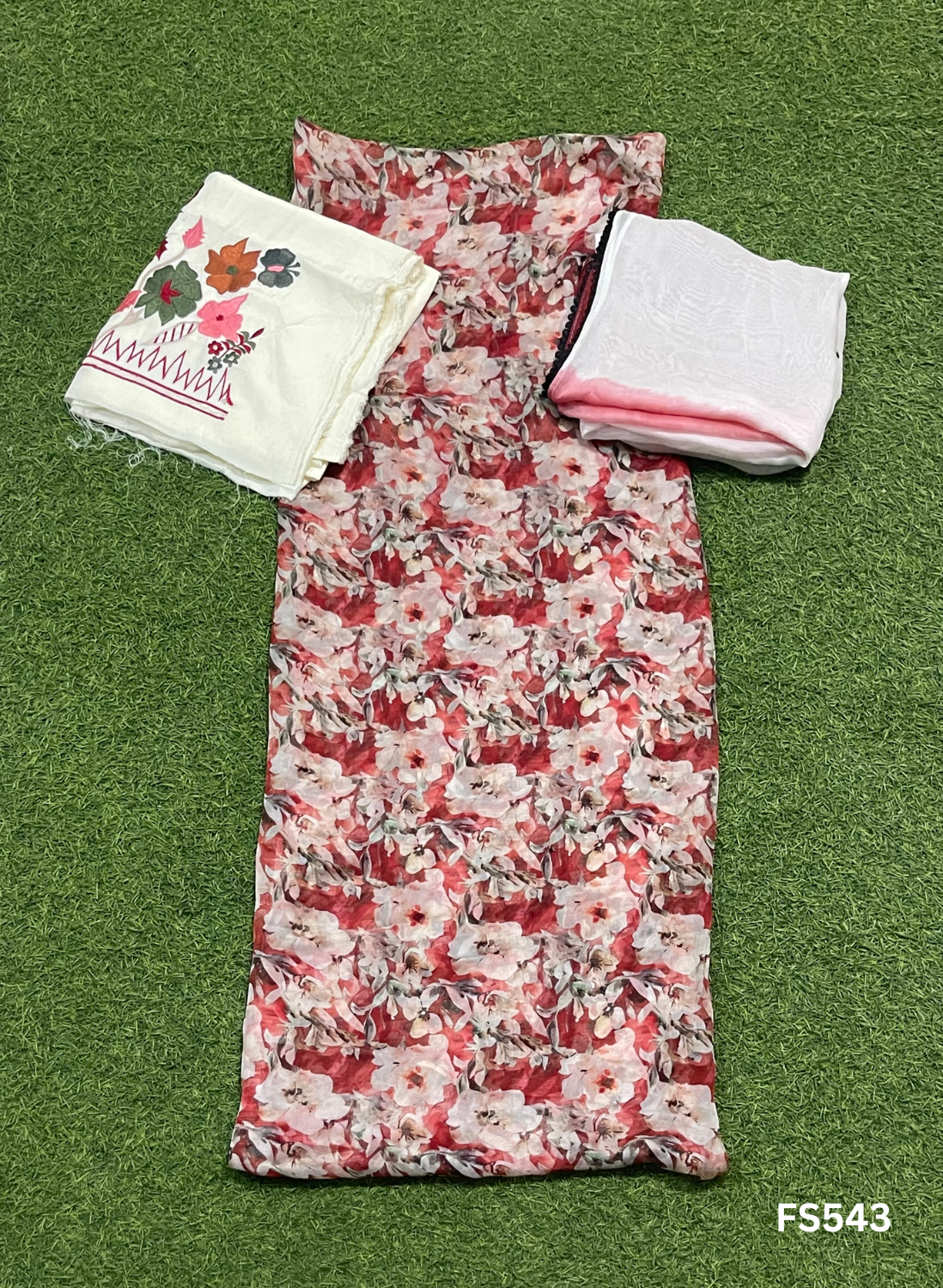 FS543 | Red | Burberry print Suit | Casual wear | Summer Suits | Regular wear