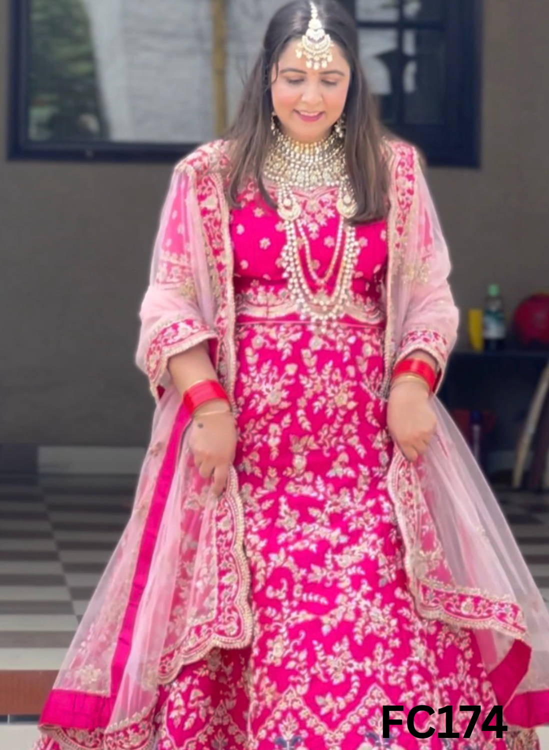 FC174 |  Navneet |Made To Order (35-45 Days  ) |  Raw Silk  Lehenga | Hot Pink   | Bridal Lehenga   | Party Wear | Wedding | Festival | Celebrity | Ring Ceremony