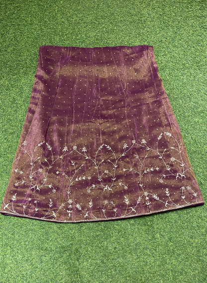 Wine |  Shimmer| Kurti-Lehnga | Party Wear | Wedding | Jaggo | Ring Ceremony | Festival | Hand-Work suit |