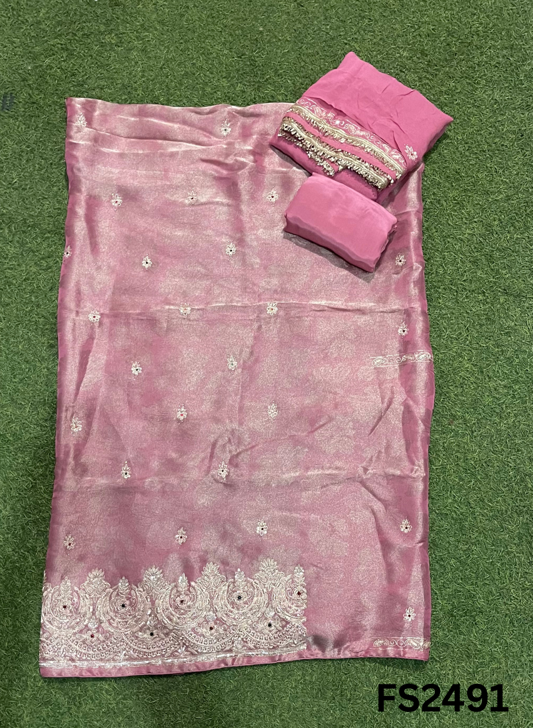 FS2491 | Pink | Shimmer Suit | Party Wear | Wedding | Jaggo | Ring Ceremony |