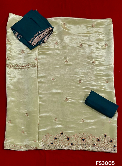 FS3005 | Shimmer Suit | Party Wear | Wedding | Jaggo | Ring Ceremony | Festival | Contrast |