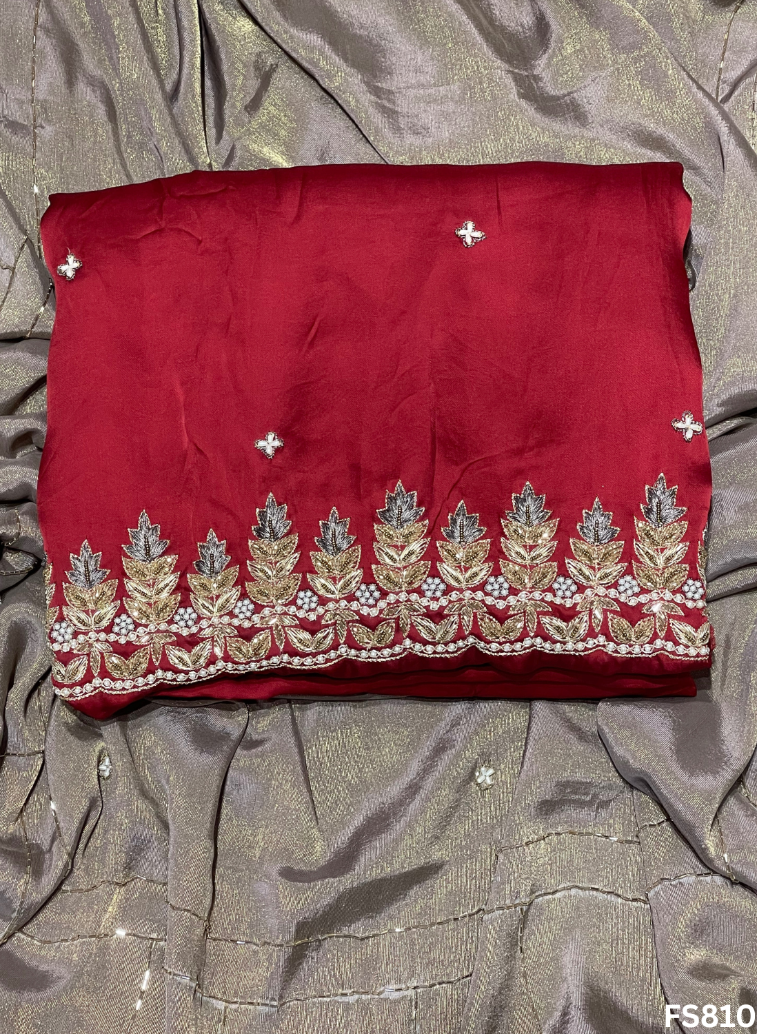 FS810 | Mehroon | Crepe Sharten | Crepe Suit | Wedding | Party Wear | Ring Ceremony | Festival Suit | Allover suit | F9HAAA