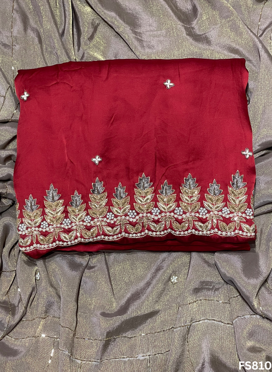 FS810 | Mehroon | Crepe Sharten | Crepe Suit | Wedding | Party Wear | Ring Ceremony | Festival Suit | Allover suit | F9HAAA