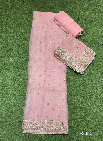 FS380 |Organza Suit | Wedding | Party Wear | Ring Ceremony | Festival Suit | Allover suit |
