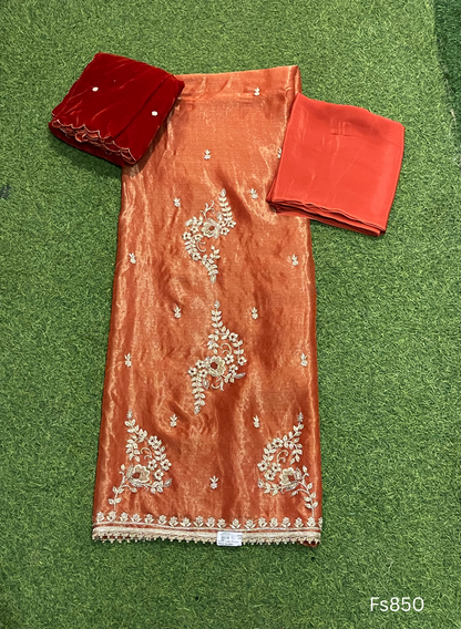 FS850 | Shimmer suit | Wedding | Party Wear | Jaggo | Ring Ceremony | Festival