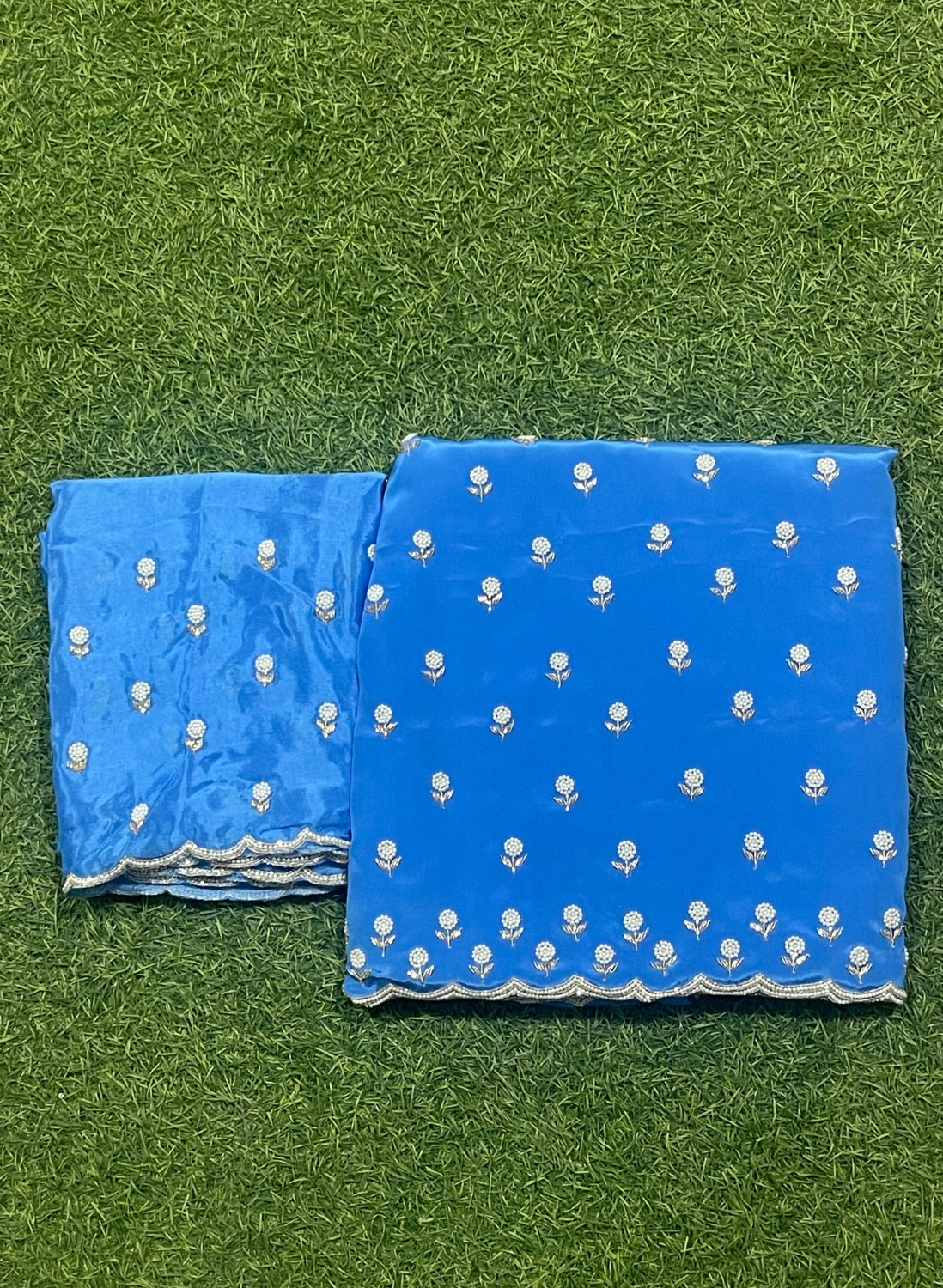 FS776 | Royal Blue | Crepe Suit | Pearl Work | Party Wear | Wedding | Ring Ceremony | Festival |