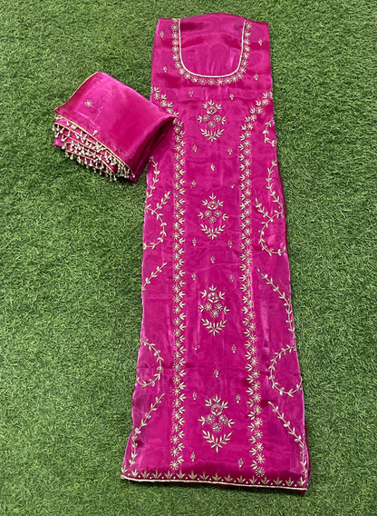 Hot-Pink | Glass Shimmer Suit | Party Wear | Wedding | Jaggo | Ring Ceremony | Festival | FS324
