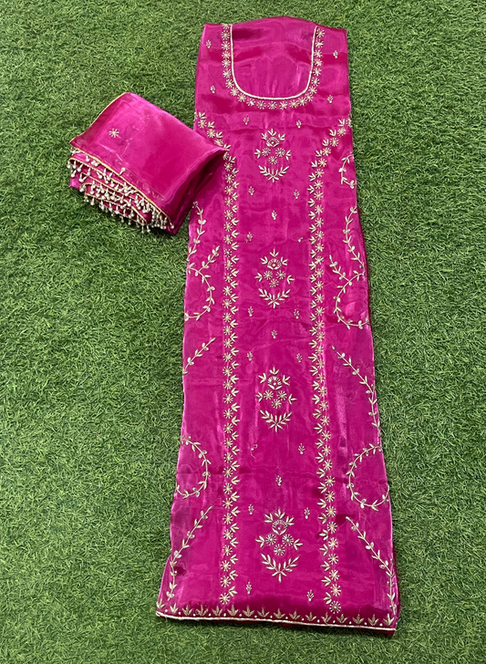 Hot-Pink | Glass Shimmer Suit | Party Wear | Wedding | Jaggo | Ring Ceremony | Festival | FS324