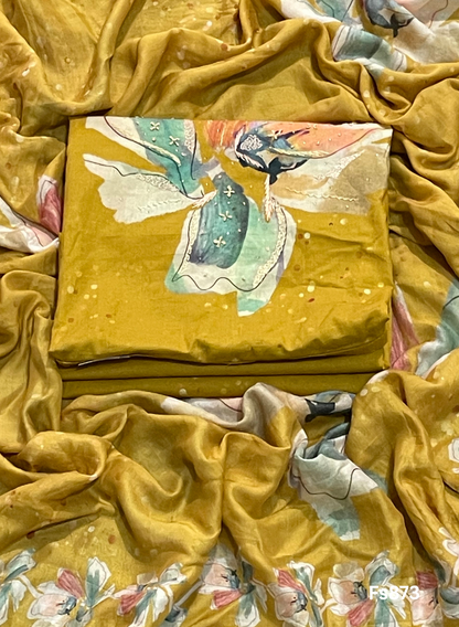 FS873 | Mustard | Cotton Suit | Casual wear | Summer Suits | Regular wear
