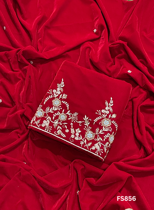 FS856 | Velvet suit | Pure velvet | Wedding | Party Wear | Jaggo | Ring Ceremony | Festival