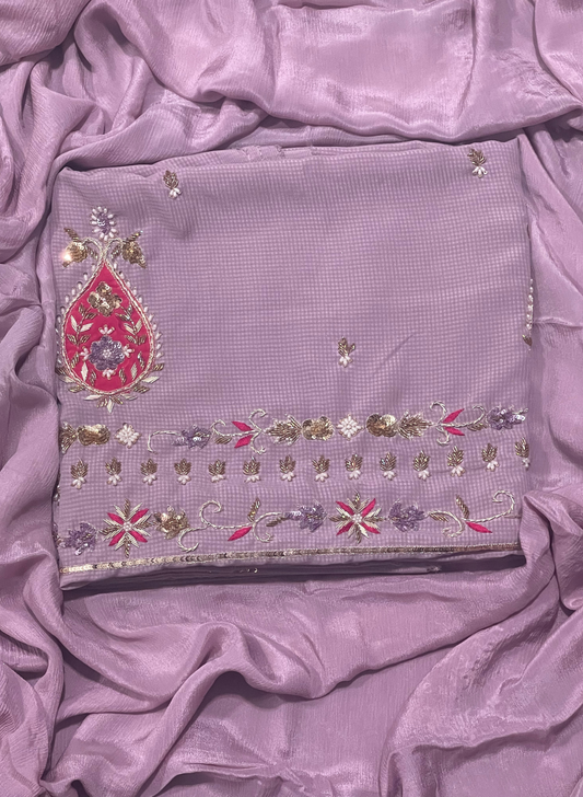 FS770 | Georgette Suit | Party Wear | Wedding | Jaggo | Ring Ceremony | Festival |