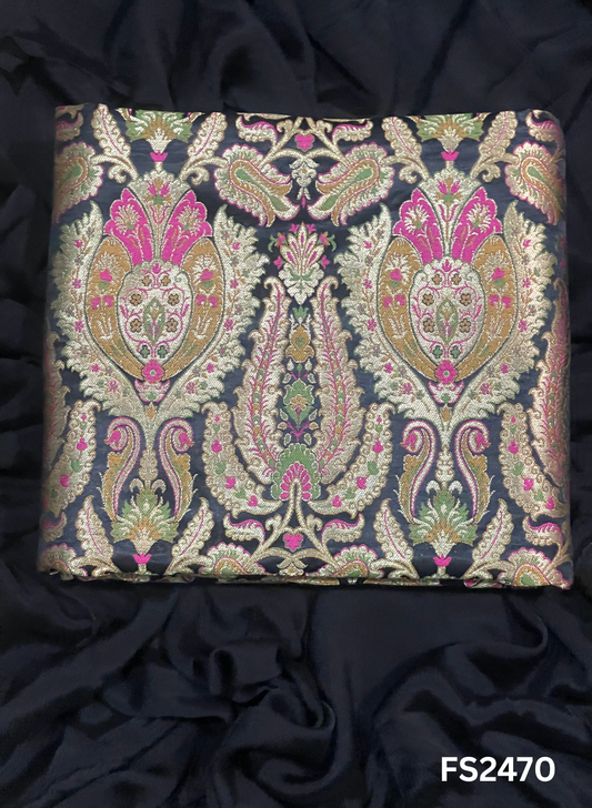 FS2470 | Black | Brocade Suit | Party Wear | Wedding | Ring Ceremony | Festival | Bridal