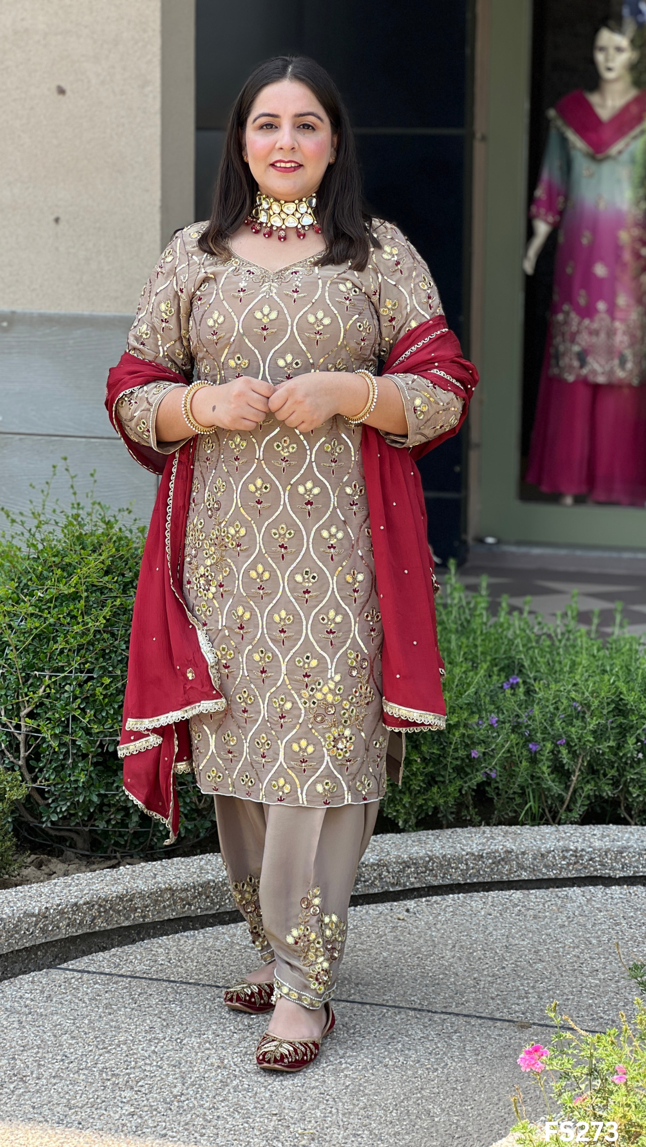 FS273 | Grey Shimmer Suit | Party Wear | Wedding | Jaggo | Ring Ceremony | Festival | Allover suit| F9JAAA