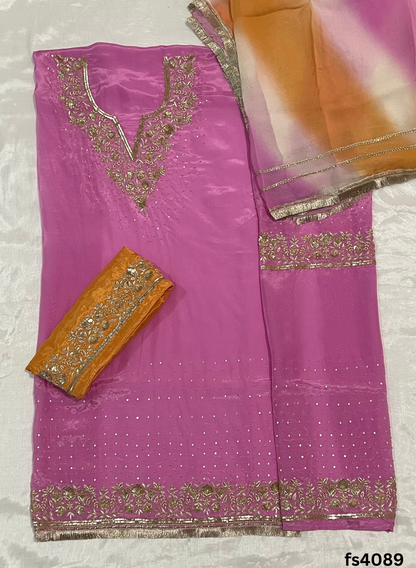 FS4089 | Silk Suit | Party Wear | Ring Ceremony | Festival Suit |  Contrast Suit |