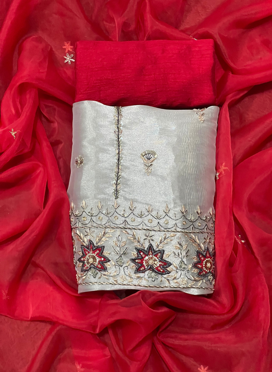 FS319 | Glass Shimmer | Party Wear | Wedding | Jaggo | Ring Ceremony | Festival | Hand-Work suit | F9IAAA