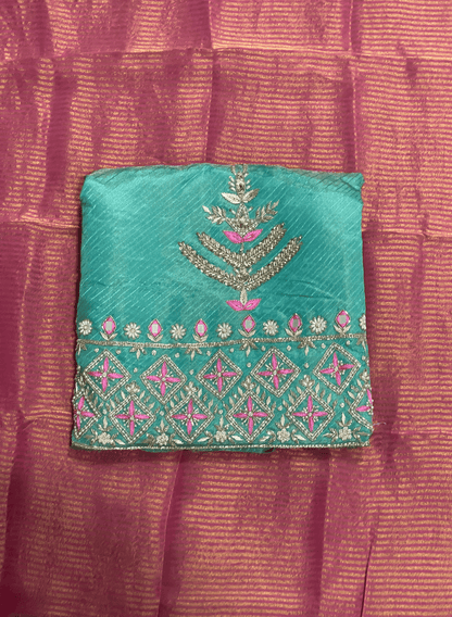Sky-blue | Self Print Shimmer Suit | Wedding | Party Wear | Jaggo | Festival | Casual Wear| FS146