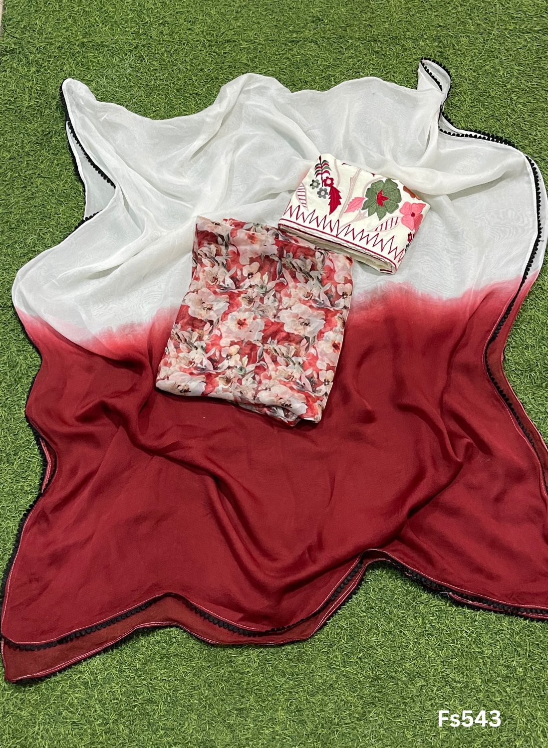 FS543 | Red | Burberry print Suit | Casual wear | Summer Suits | Regular wear