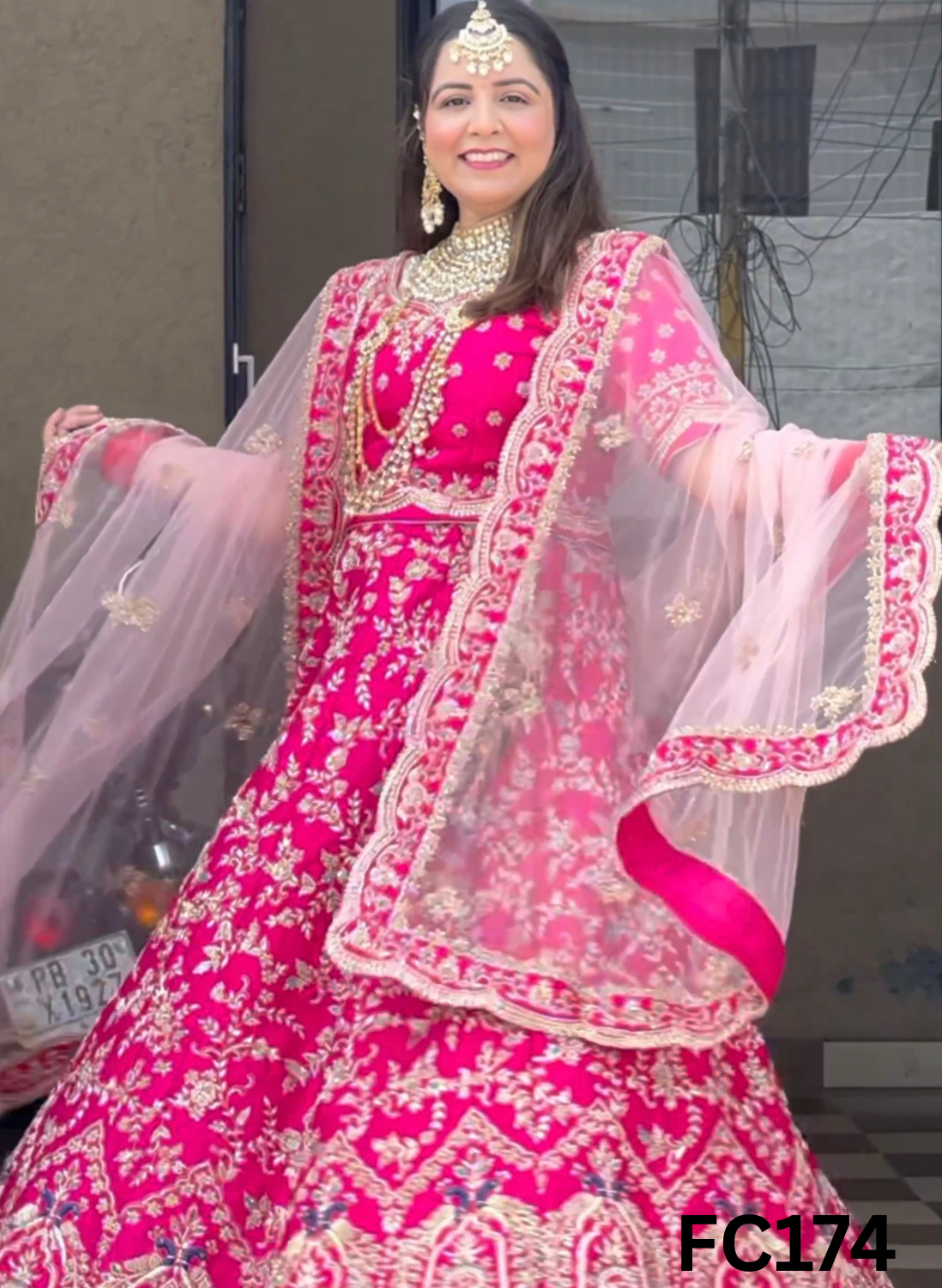 FC174 |  Navneet |Made To Order (35-45 Days  ) |  Raw Silk  Lehenga | Hot Pink   | Bridal Lehenga   | Party Wear | Wedding | Festival | Celebrity | Ring Ceremony