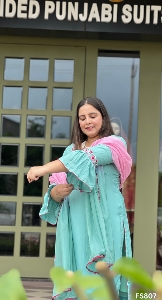 FS807 | Yellow | Muslin | Suit | Casual wear | Summer Suits | Regular wear |