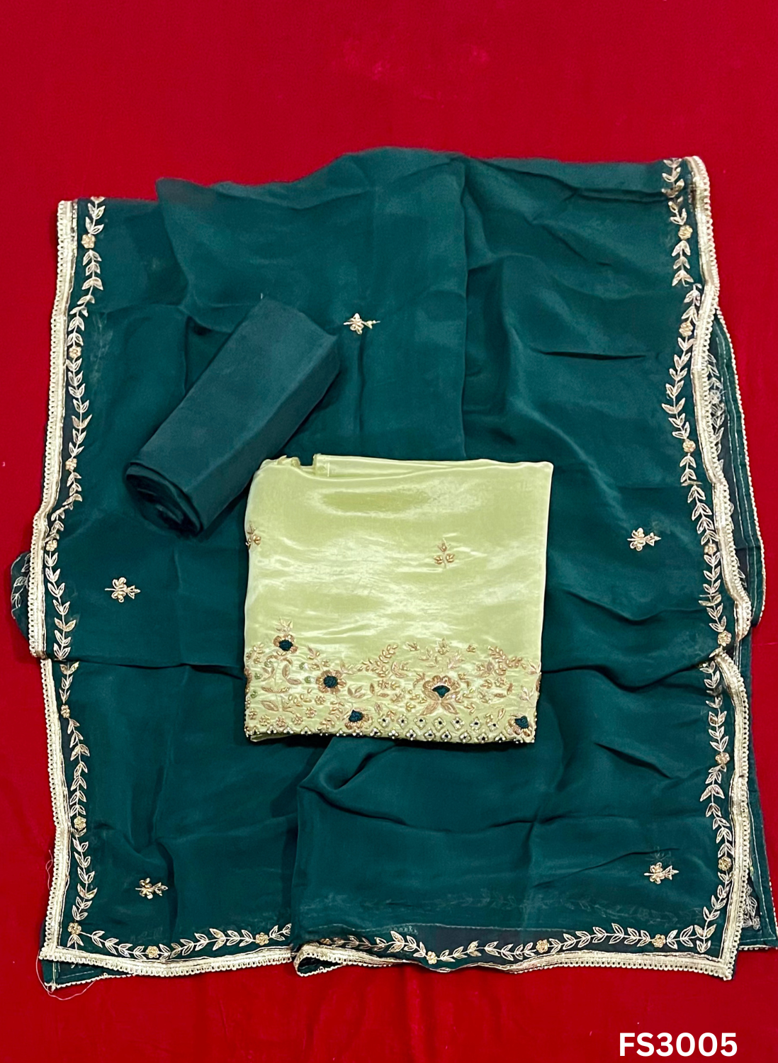 FS3005 | Shimmer Suit | Party Wear | Wedding | Jaggo | Ring Ceremony | Festival | Contrast |