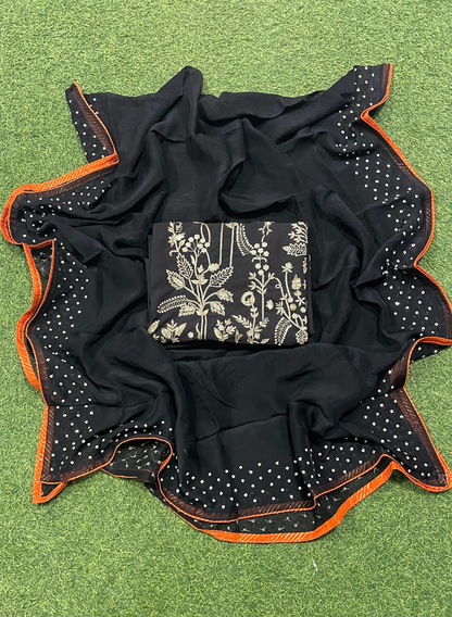 FS779 | Black | Cross Silk | Party Wear | Wedding | Jaggo | Ring Ceremony | Festival | F9GCAA